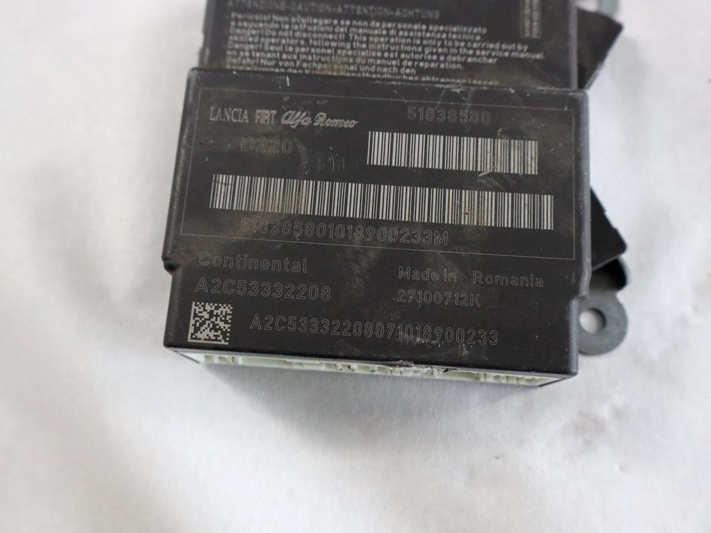 51838580 KIT AIRBAG FIAT GRANDE PUNTO 1.2 B 48KW 5M 5P (2010) RICAMBIO USATO CON CENTRALINA AIRBAG, AIRBAG VOLANTE GUIDATORE, AIRBAG PASSEGGERO, CRUSCOTTO 51828445 735516201