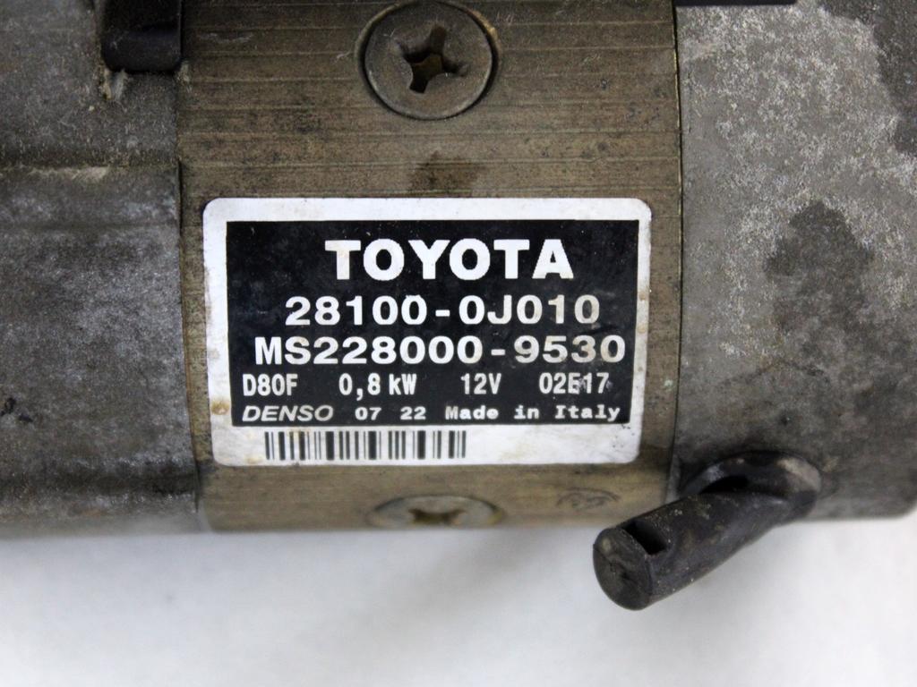 28100-0J010 MOTORINO AVVIAMENTO TOYOTA YARIS 1.0 B 48KW 5M 3P (2003) RICAMBIO USATO