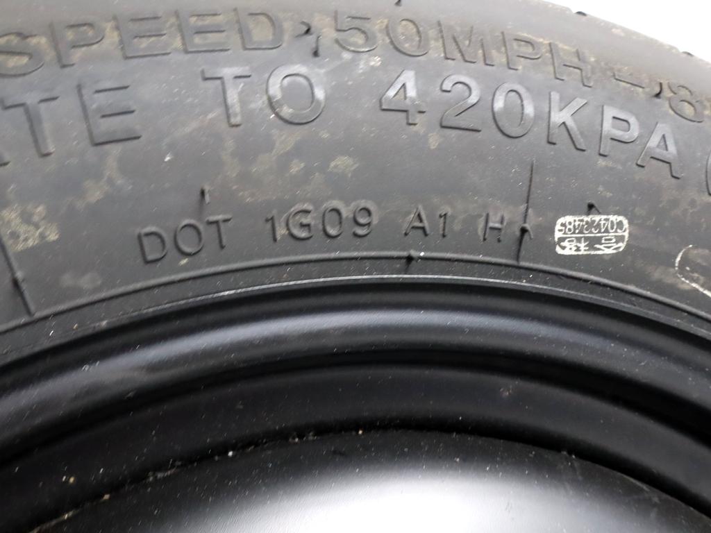 1909109 RUOTINO DI SCORTA HANKOOK T125/90 R16 98M FORD FOCUS 1.6 D 85KW 6M 5P (2011) RICAMBIO USATO CON CERCHIO IN FERRO DA 16 POLLICI 5 FORI 4,0BX16 ET 25 INTERASSE 5X108