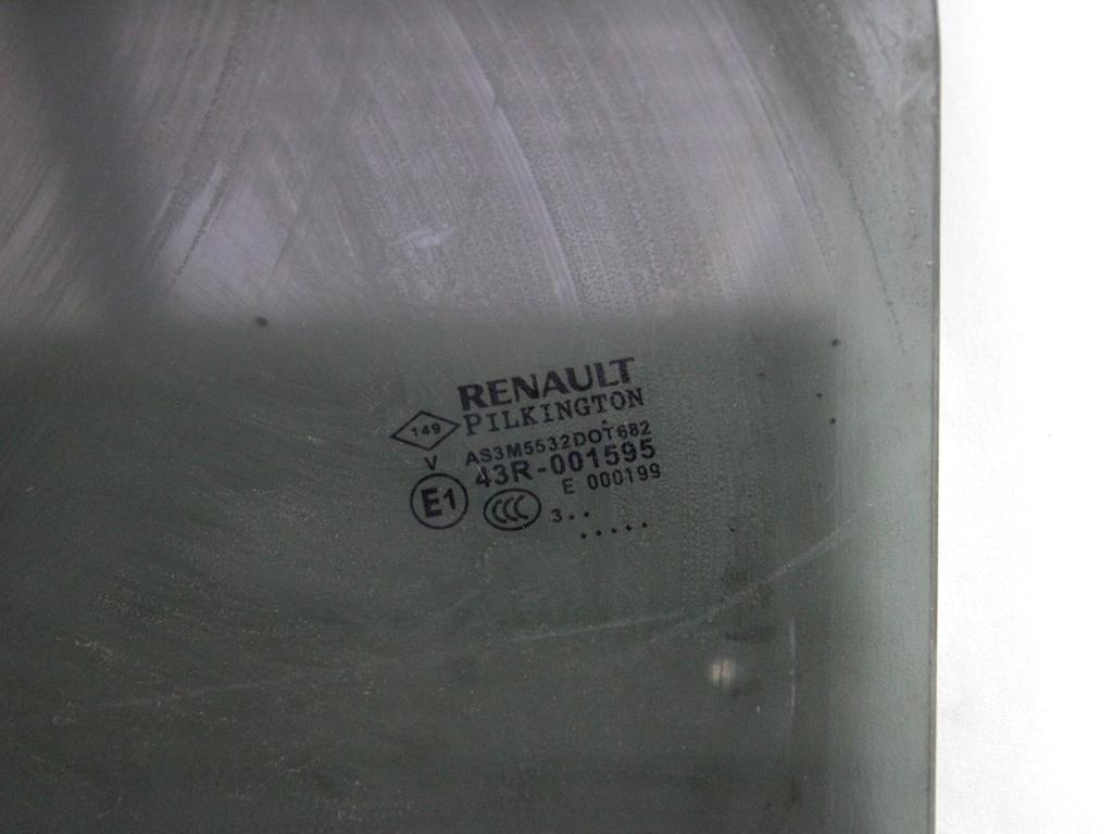 823017588R VETRO SCENDENTE PORTA POSTERIORE SINISTRA OSCURATO RENAULT CAPTUR 1.5 D 66 KW 5P (2013) RICAMBIO USATO