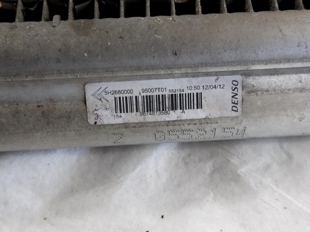 9674813580 CONDENSATORE RADIATORE CLIMATIZZATORE CLIMA A/C CITROEN C3 1.1 B 44KW 5M 5P (2012) RICAMBIO USATO