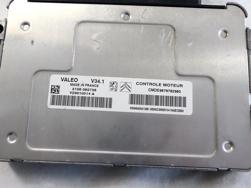 9676782980 KIT ACCENSIONE AVVIAMENTO CITROEN C3 1.1 B 44KW 5M 5P (2012) RICAMBIO USATO CON CENTRALINA MOTORE, BLOCCHETTI ACCENSIONE APERTURA CON CHIAVE 9666591380 9663123380 9666952180