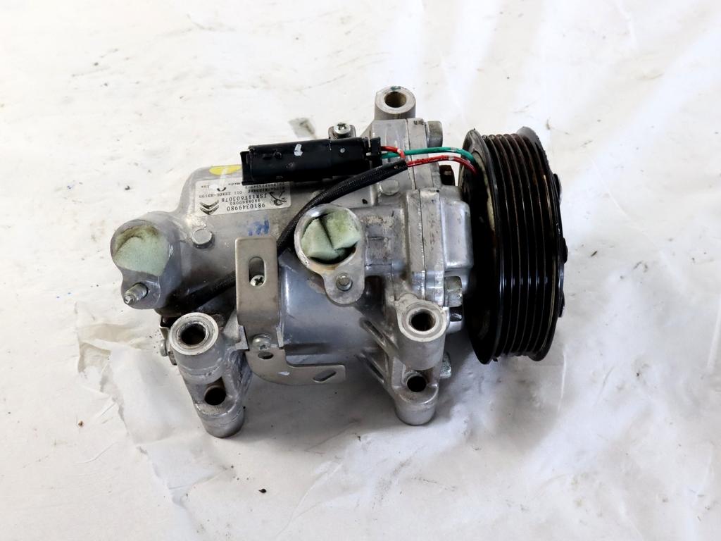 9810349980 COMPRESSORE CLIMATIZZATORE CLIMA A/C CITROEN C3 1.2 B 61KW 5M 5P (2018) RICAMBIO USATO 9808860080