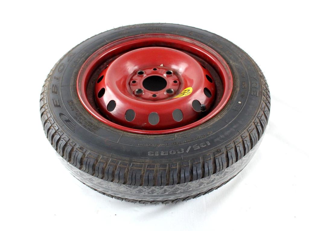 46531689 RUOTA DI SCORTA DEBICA 135/80 R13 82P OPEL ASTRA H 1.4 B 66KW 5M 5P (2008) RICAMBIO USATO CON CERCHIO IN FERRO DA 13 POLLICI 4 FORI 4.50BX13H ET 35 INTERASSE 4X98