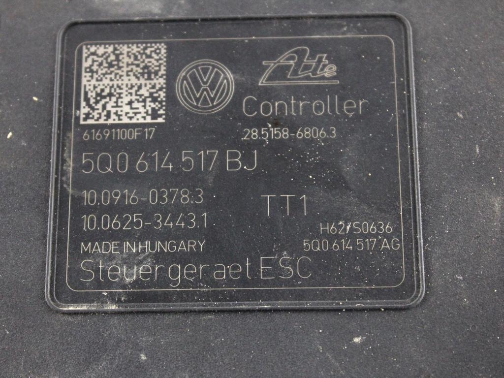 5Q0614517BJ CENTRALINA POMPA AGGREGATO ABS VOLKSWAGEN GOLF 7 1.4 B 92KW AUT 5P (2017) RICAMBIO USATO