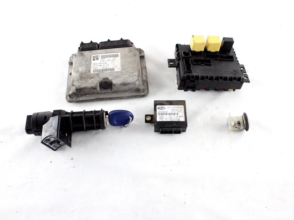 51798647 KIT ACCENSIONE AVVIAMENTO FIAT MULTIPLA 1.6 M 76KW 5M 5P (2008) RICAMBIO USATO CON CENTRALINA MOTORE, BLOCCHETTI ACCENSIONE APERTURA CON CHIAVE