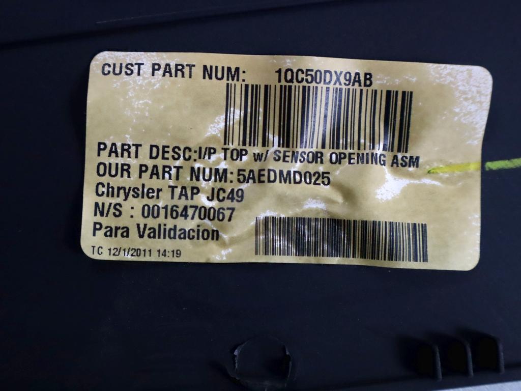 1QC50DX9AB RIVESTIMENTO SUPERIORE CRUSCOTTO SBRINATORE PARABREZZA FIAT FREEMONT 2.0 D 125KW 6M 5P (2012) RICAMBIO USATO