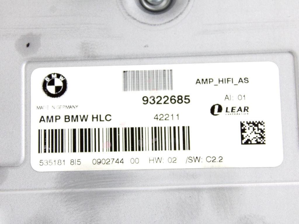 9322685 AMPLIFICATORE AUDIO BMW SERIE 2 220I F22 2.0 B 135KW AUT 5P (2014) RICAMBIO USATO