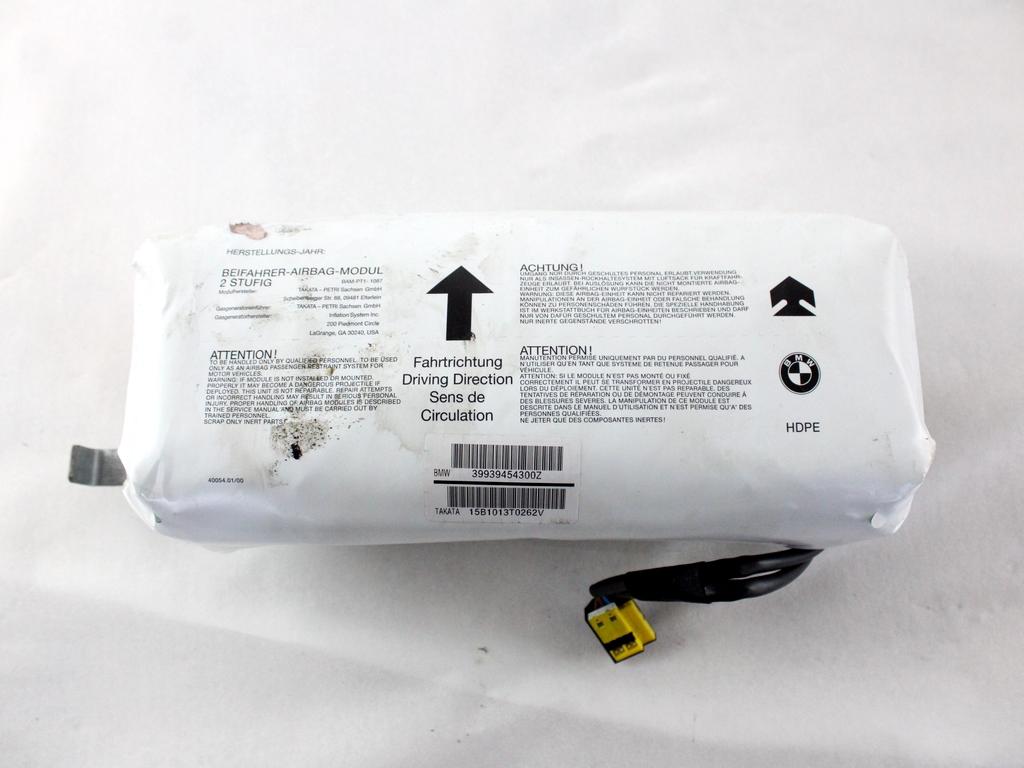 65776933238 KIT AIRBAG BMW SERIE 3 320D E46 SW 2.0 D 110KW 6M 5P (2004) RICAMBIO USATO CON PRETENSIONATORI CINTURE DI SICUREZZA, CENTRALINA AIRBAG, AIRBAG VOLANTE GUIDATORE, AIRBAG PASSEGGERO 8257788 72127112351 32306880599 72118207955 72118207956 