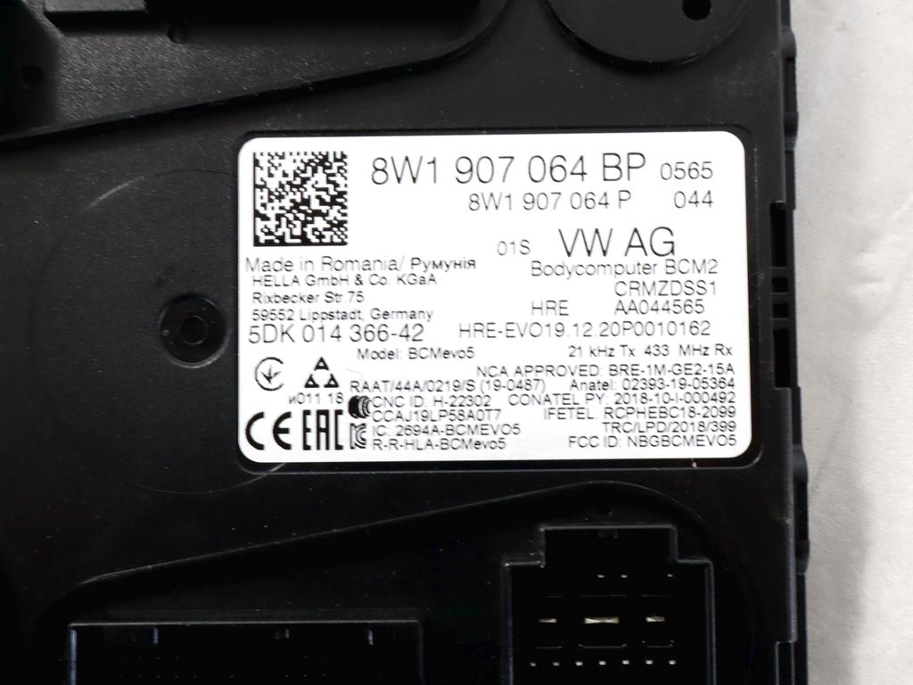 8W1907064BP CENTRALINA MODULO BODY COMPUTER BCM2 AUDI RS Q8 4.0 I 441 KW AUT 5P (2021) RICAMBIO USATO