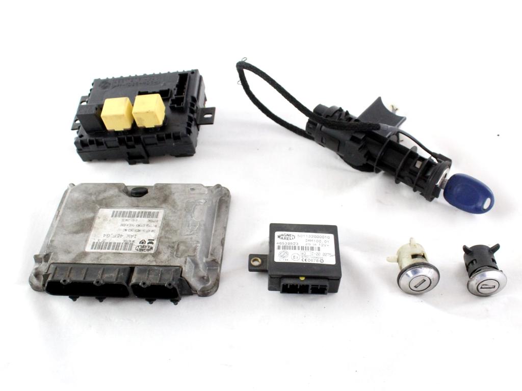 51779340 KIT ACCENSIONE AVVIAMENTO FIAT MULTIPLA 1.6 M 76KW 5M 5P (2006) RICAMBIO USATO CON CENTRALINA MOTORE, BLOCCHETTO ACCENSIONE CON CHIAVE 46538523 46517276