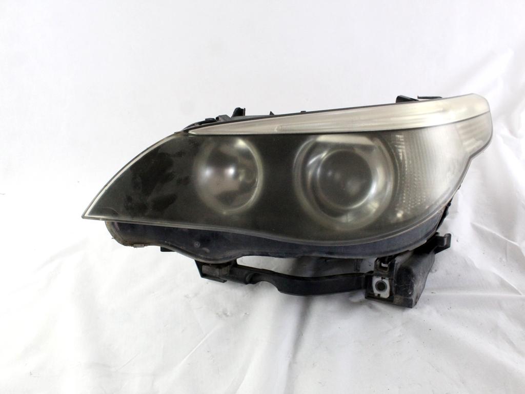 63127160193 FARO FANALE ANTERIORE SINISTRO BMW SERIE 5 530D E60 3.0 D 170KW AUT 4P (2006) RICAMBIO USATO OPACIZZATO SUPPORTI DANNEGGIATI