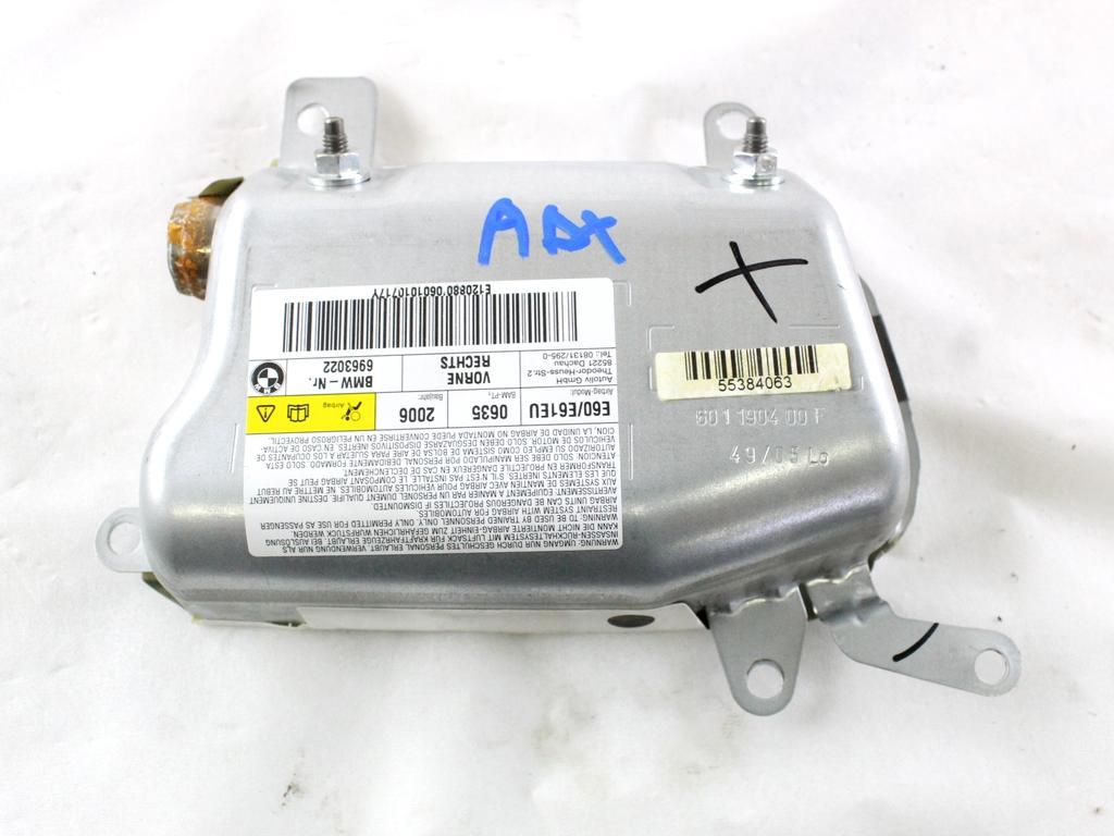 6963022 AIRBAG PORTA ANTERIORE DESTRA BMW SERIE 5 530D E60 3.0 D 170KW AUT 4P (2006) RICAMBIO USATO