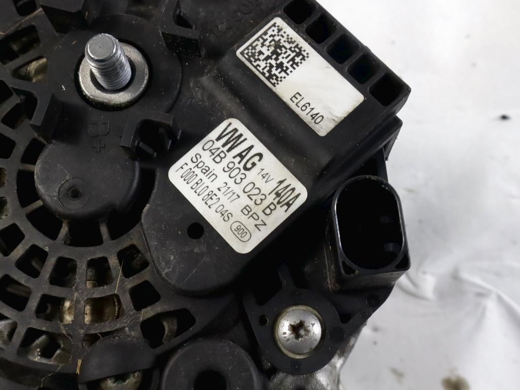 04B903023B ALTERNATORE VOLKSWAGEN POLO 1.4 D 55KW 5M 5P (2017) RICAMBIO USATO