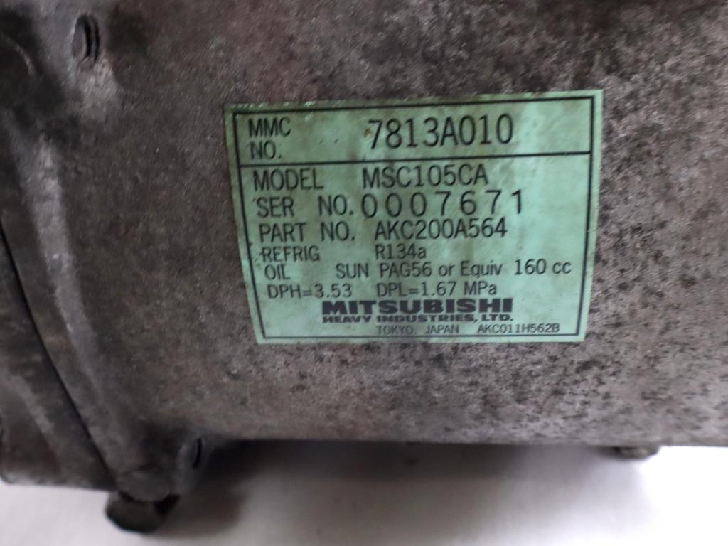 7813A010 COMPRESSORE CLIMATIZZATORE CLIMA A/C MITSUBISHI GRANDIS 2.0 D 100KW 6M 5P (2007) RICAMBIO USATO