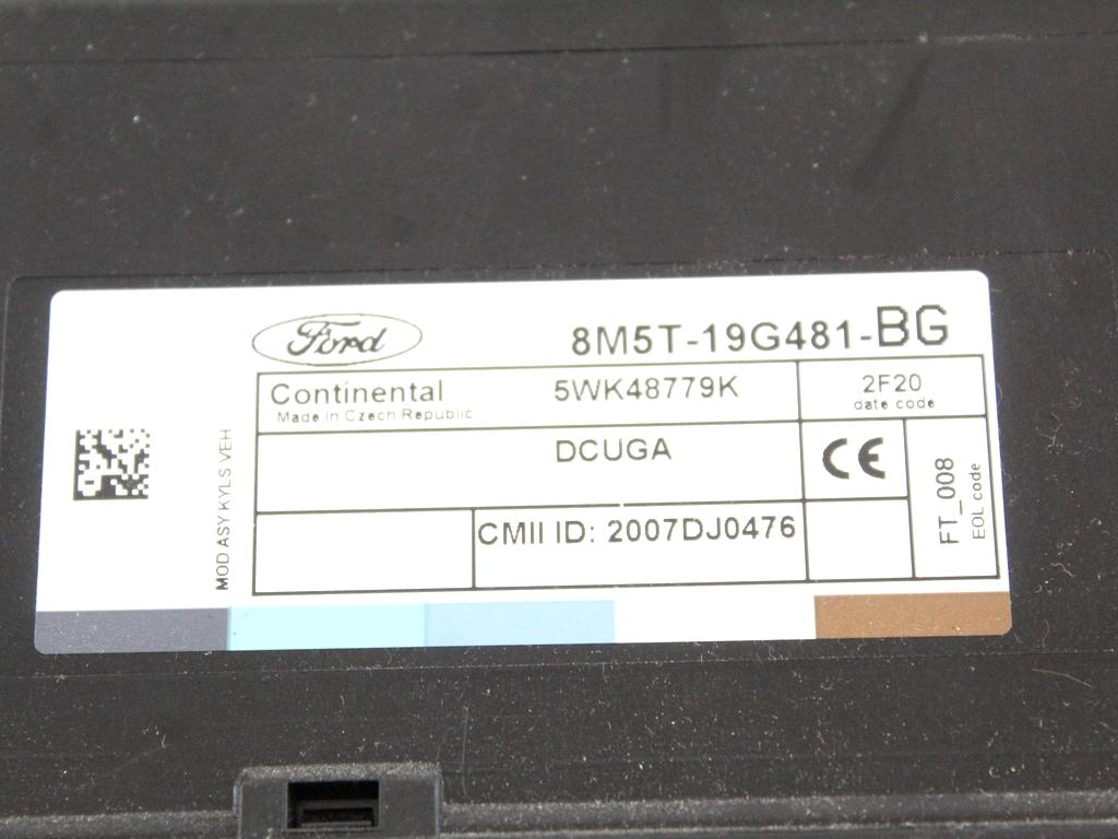 AV41-12A650-CM KIT ACCENSIONE AVVIAMENTO FORD KUGA 2.0 D 103KW 6M 5P (2012) RICAMBIO USATO CON CENTRALINA MOTORE, BLOCCHETTI ACCENSIONE APERTURA CON CHIAVE, QUADRO STRUMENTI CONTACHILOMETRI 6E5T-15607-CA 8M5T-19G481-BG 8V4T-10849-GN