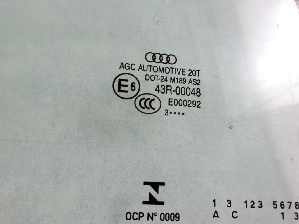 8R0845206H VETRO SECNDENTE PORTA POSTERIORE DESTRA AUDI Q5 2.0 D 110KW 6M 5P (2013) RICAMBIO USATO