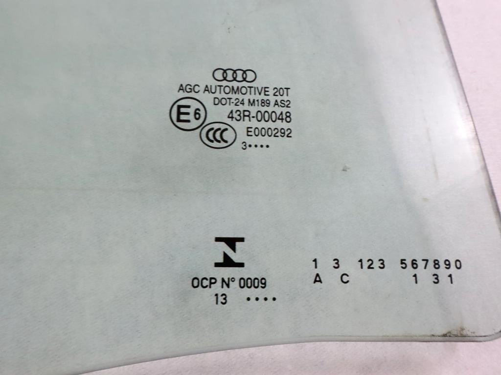 8R0845206H VETRO SECNDENTE PORTA POSTERIORE DESTRA AUDI Q5 2.0 D 110KW 6M 5P (2013) RICAMBIO USATO