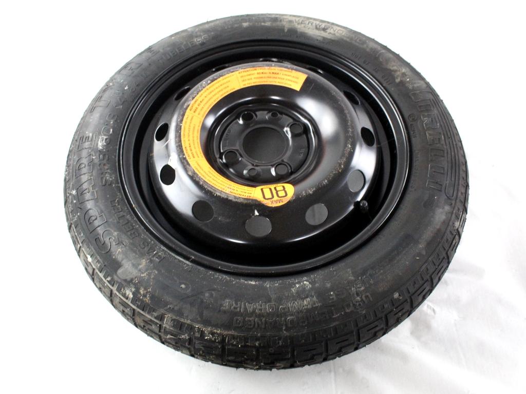 46531876 RUOTINO DI SCORTA PIRELLI 135/80 B14 80M LANCIA YPSILON 1.2 B 51KW 5M 3P (2011) RICAMBIO USATO CON CERCHIO IN FERRO 4 FORI 4,00BX14H ET43 INTERASSE 4X98