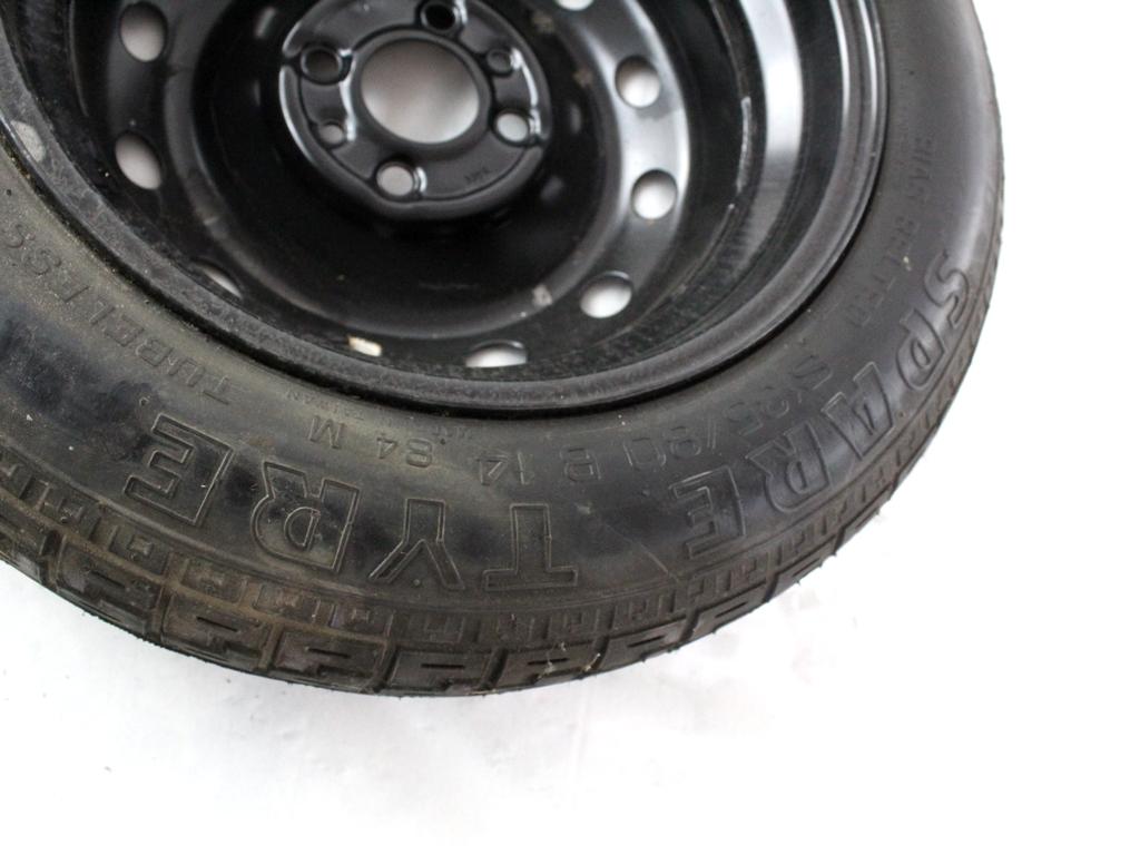 46531876 RUOTINO DI SCORTA PIRELLI 135/80 B14 80M LANCIA YPSILON 1.2 B 51KW 5M 3P (2011) RICAMBIO USATO CON CERCHIO IN FERRO 4 FORI 4,00BX14H ET43 INTERASSE 4X98