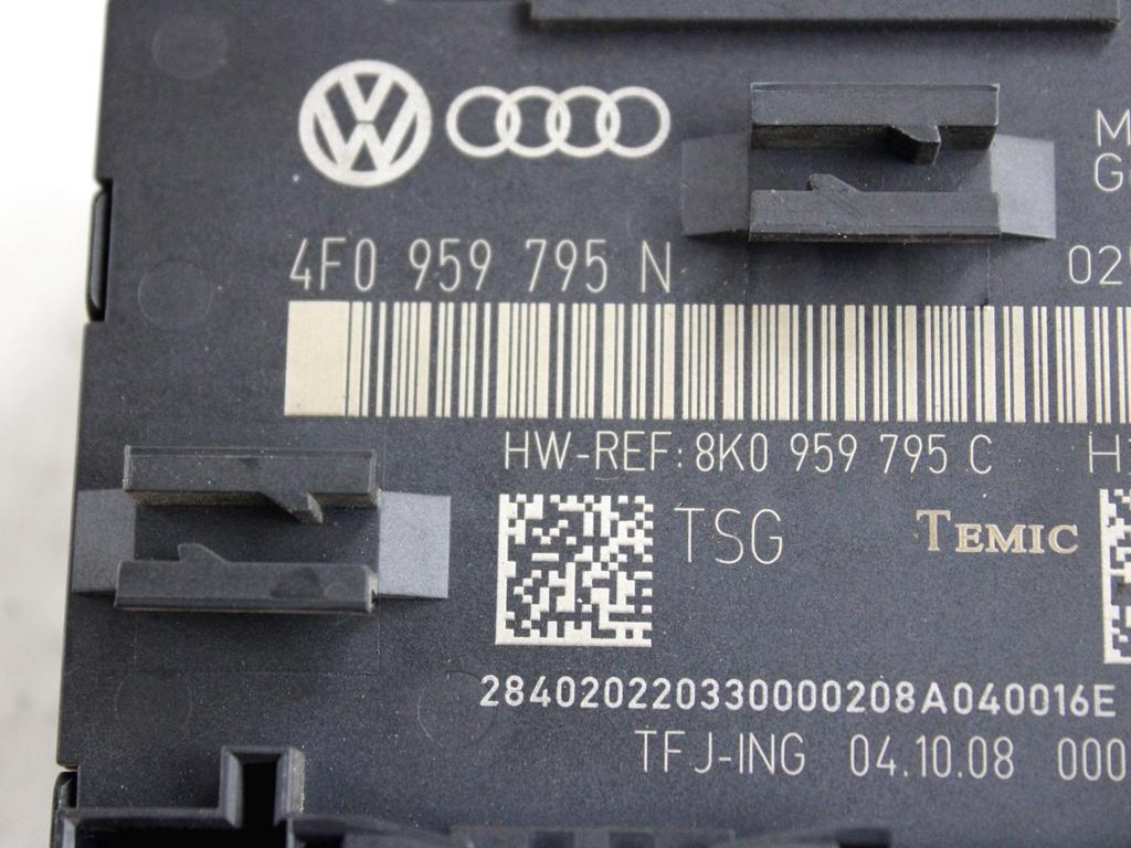 4F0959795N CENTRALINA PORTA POSTERIORE AUDI A4 B8 2.0 D 105KW 4P AUT (2008) RICAMBIO USATO