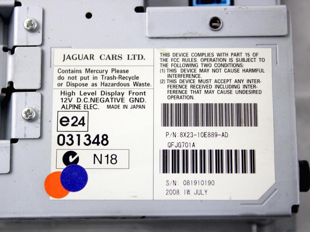 V DISPLAY SISTEMA DI NAVIGAZIONE SATELLITARE JAGUAR XF 2.7 D 152KW AUT 5P (2009) RICAMBIO USATO