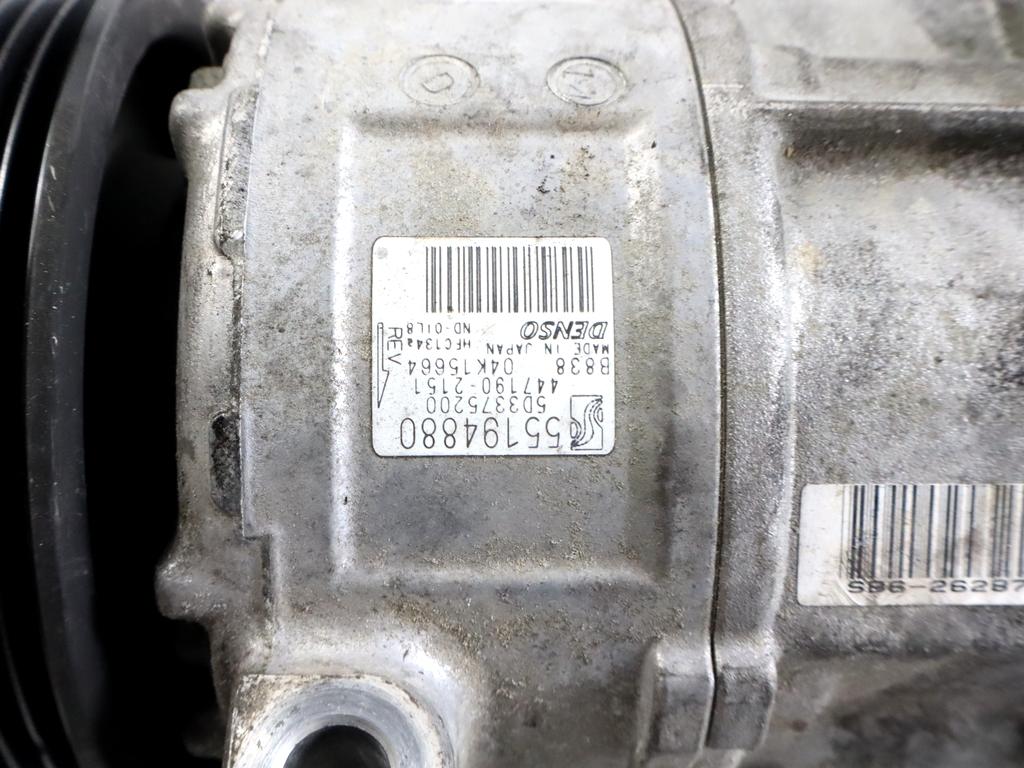 55194880 COMPRESSORE CLIMATIZZATORE CLIMA A/C FIAT GRANDE PUNTO 1.2 B 48KW 5M 5P (2008) RICAMBIO USATO