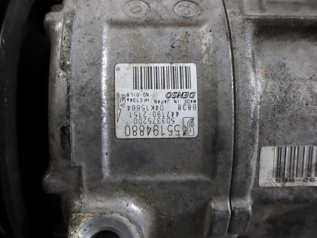 55194880 COMPRESSORE CLIMATIZZATORE CLIMA A/C FIAT GRANDE PUNTO 1.2 B 48KW 5M 5P (2008) RICAMBIO USATO