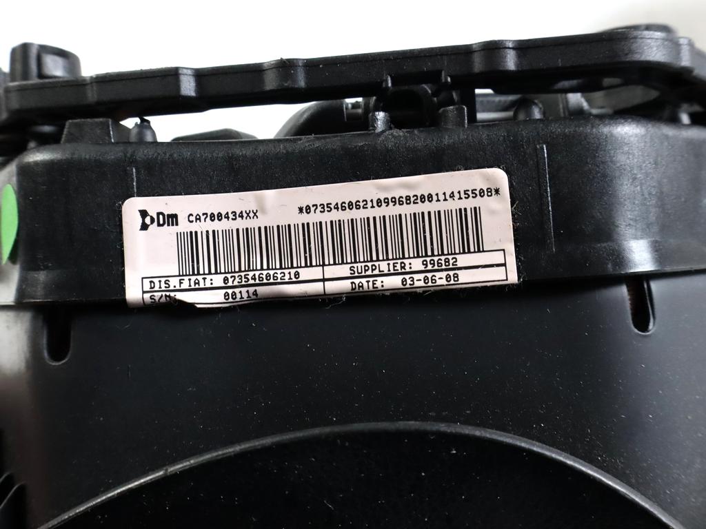 51795433 KIT AIRBAG FIAT GRANDE PUNTO 1.2 B 48KW 5M 5P (2008) RICAMBIO USATO CON CENTRALINA AIRBAG, AIRBAG VOLANTE GUIDATORE, AIRBAG PASSEGGERO, CRUSCOTTO 735460621 51754113 735364441