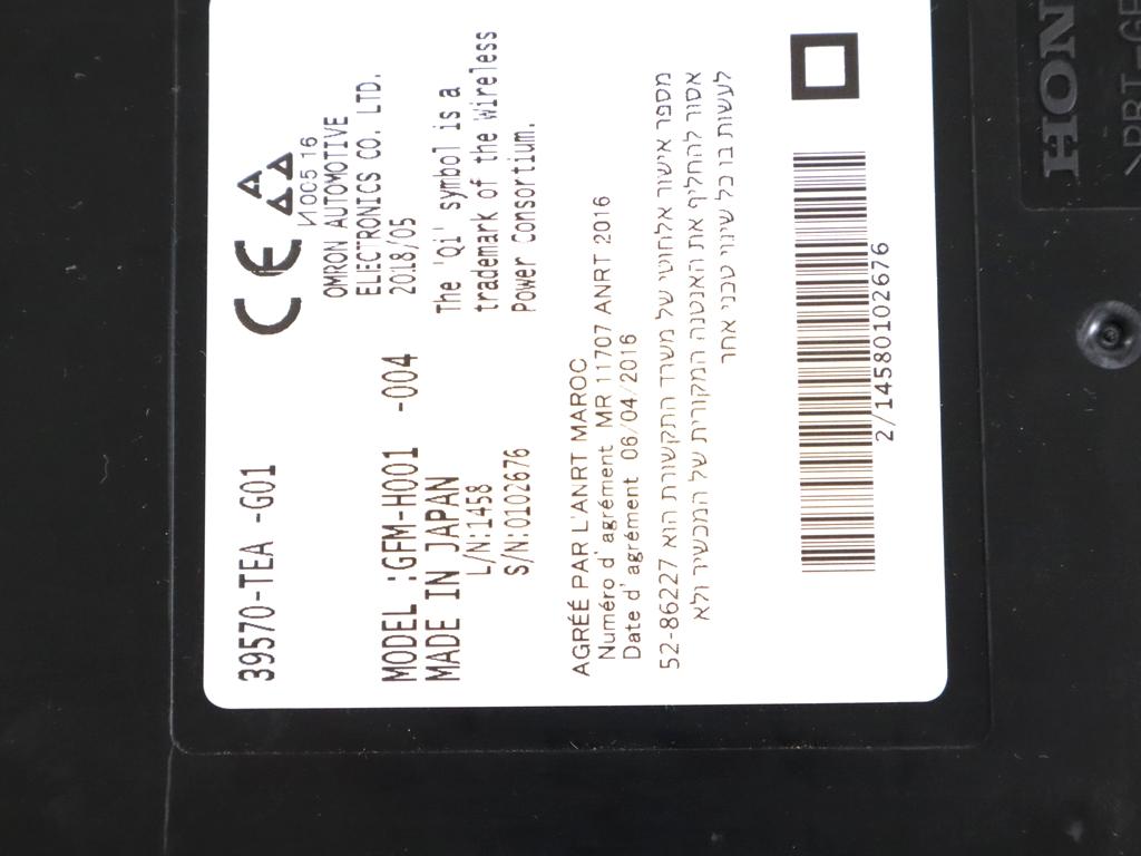 39570-TEA-G01 BASE RICARICA WIRELESS BATTERIA TELEFONO HONDA CIVIC 1.5 B 134KW 6M 5P (2019) RICAMBIO USATO