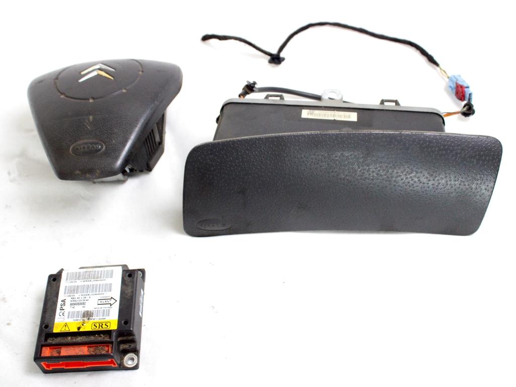 9656888880 KIT AIRBAG CITROEN C2 1.4 D 50KW 5M 3P (2005) RICAMBIO USATO CON CENTRALINA AIRBAG, AIRBAG VOLANTE, AIRBAG PASSEGGERO