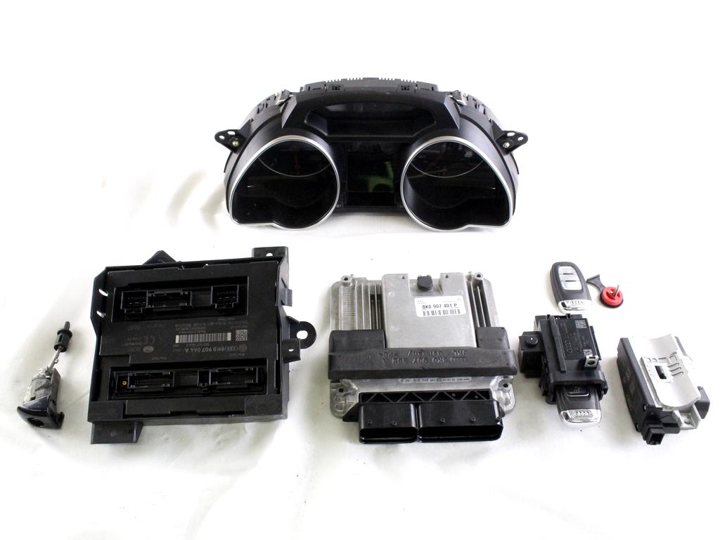 8K0907401P KIT ACCENSIONE AVVIAMENTO AUDI A5 3.0 D 4X4 176KW AUT 3P (2009) RICAMBIO USATO CON CENTRALINA MOTORE, BLOCCHETTI ACCENSIONE APERTURA CON CHIAVE, QUADRO STRUMENTI CONTACHILOMETRI 8K0907064A 8K0909131C 8T0920931A