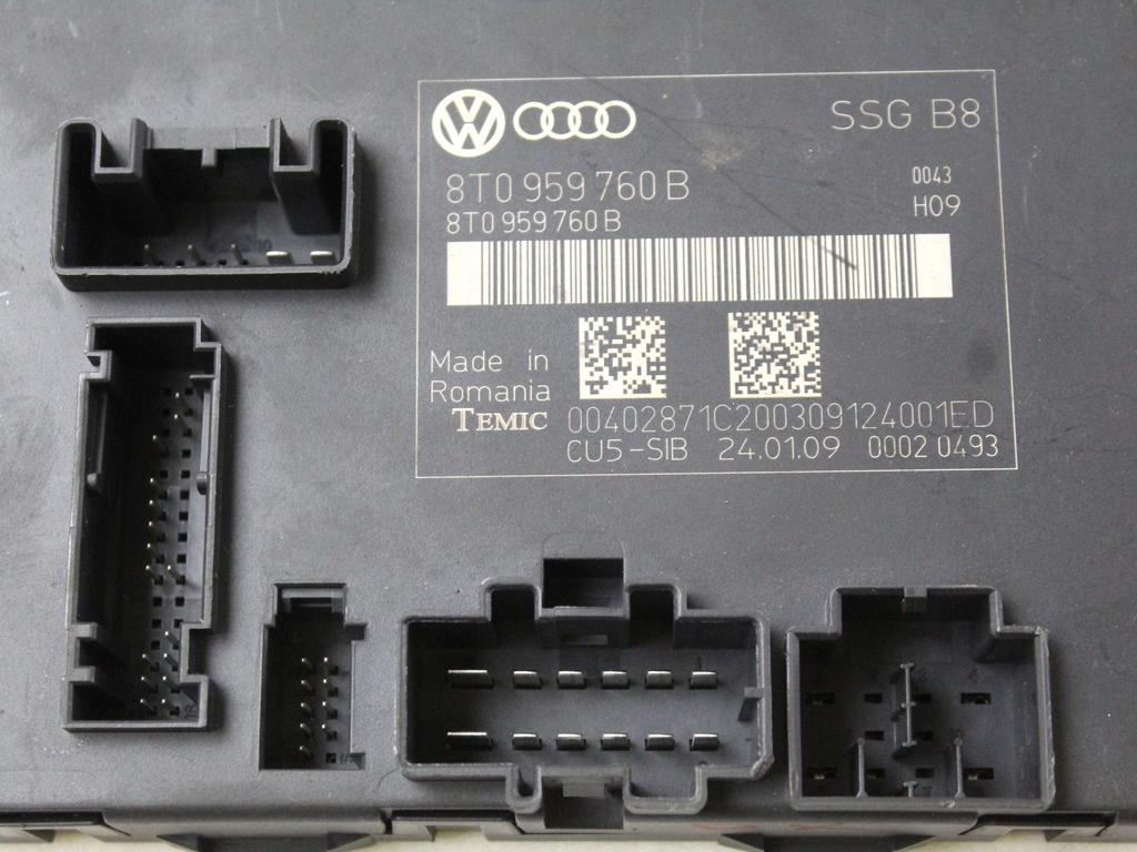 8T0959760B CENTRALINA MEMORIA SEDILE ANTERIORE AUDI A5 3.0 D 4X4 176KW AUT 3P (2009) RICAMBIO USATO