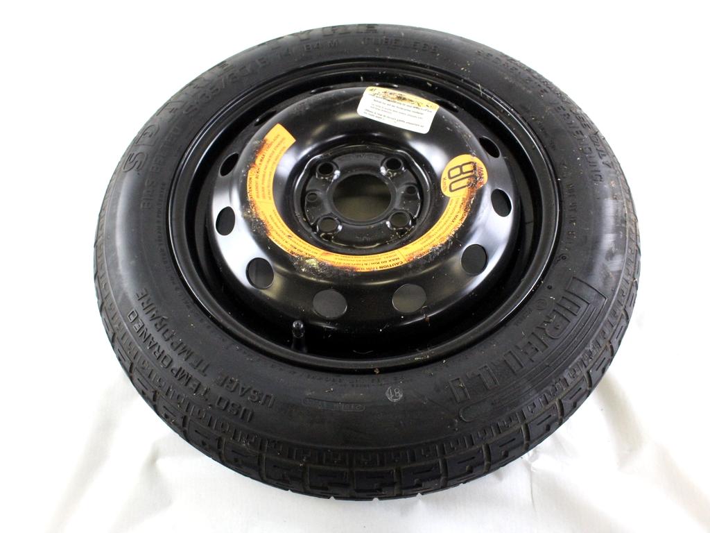 1742570 RUOTINO DI SCORTA PIRELLI 135/80 B14 84M FORD KA 1.2 B 51KW 5M 3P (2011) RICAMBIO USATO CON CERCHIO IN FERRO 4 FORI 4,00BX14H ET43 INTERASSE 4X98