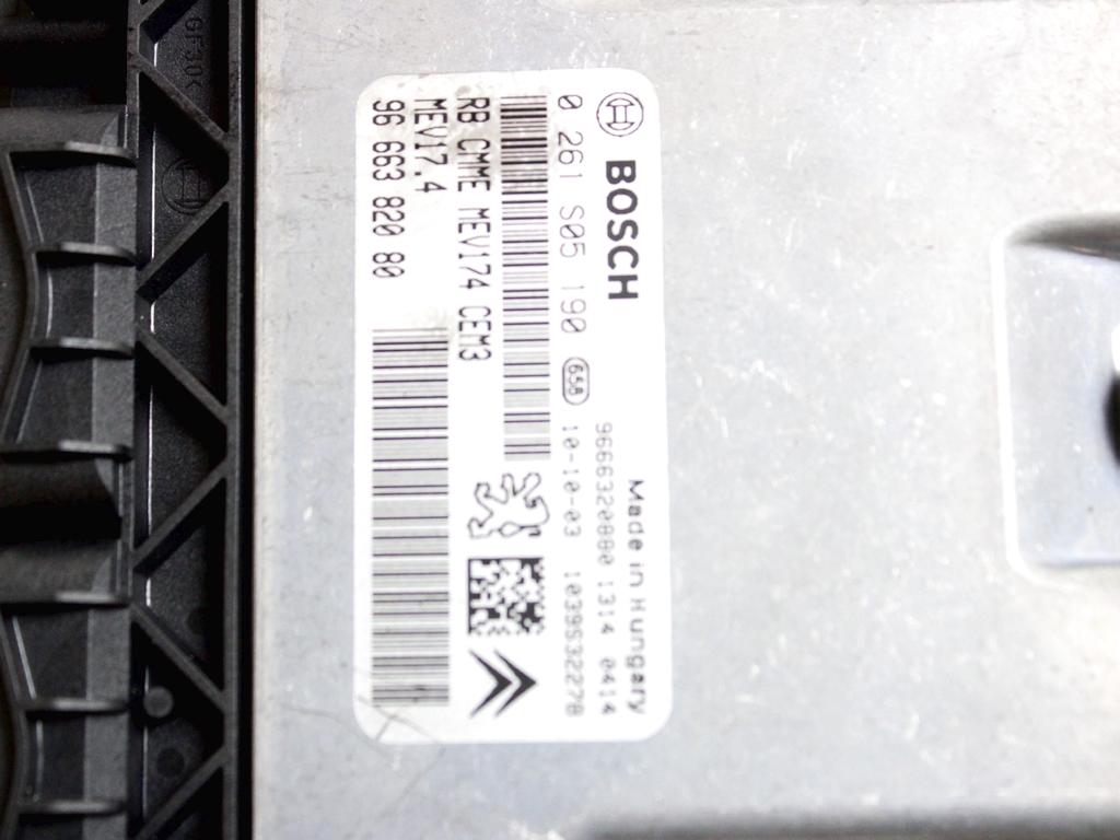 9666382080 KIT ACCENSIONE AVVIAMENTO PEUGEOT 207 1.4 B 70KW 5M 5P (2010) RICAMBIO USATO CON CENTRALINA MOTORE, BLOCCHETTI ACCENSIONE APERTURA CON DOPPIA CHIAVE 9666951980