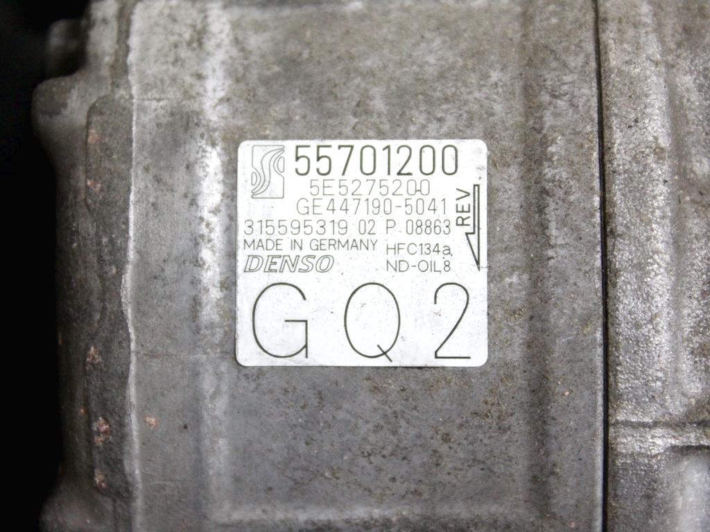 55701200 COMPRESSORE CLIMATIZZATORE CLIMA A/C OPEL CORSA D 1.2 B 63KW 5M 5P (2011) RICAMBIO USATO 315595319 5E5275200