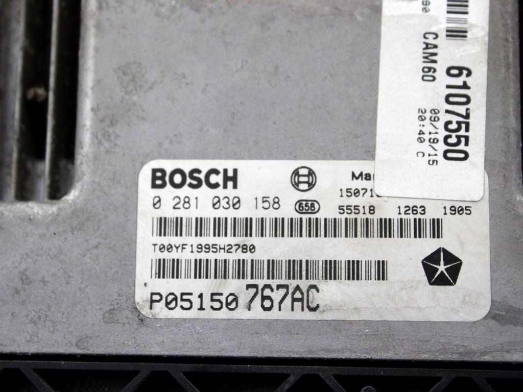 P05150767AC KIT ACCENSIONE AVVIAMENTO JEEP GRAND CHEROKEE 3.0 D 4X4 184KW AUT 5P (2015) RICAMBIO USATO CON CENTRALINA MOTORE, BLOCCHETTI ACCENSIONE APERTURA CON CHIAVE P68242818AC P68240158AC 68166372AB