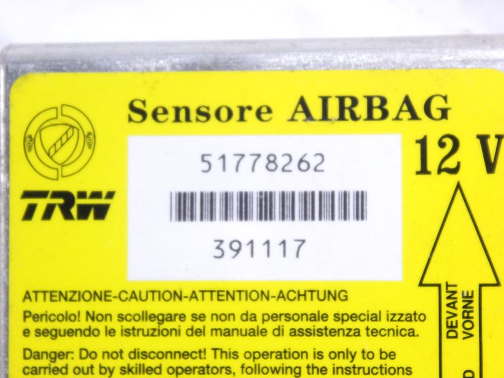 51778262 KIT AIRBAG FIAT PANDA 4X4 1.2 B 44KW 5M 5P (2007) RICAMBIO USATO CON PRETENSIONATORI CINTURE DI SICUREZZA, CENTRALINA AIRBAG, AIRBAG VOLANTE GUIDATORE 735417256 735411159