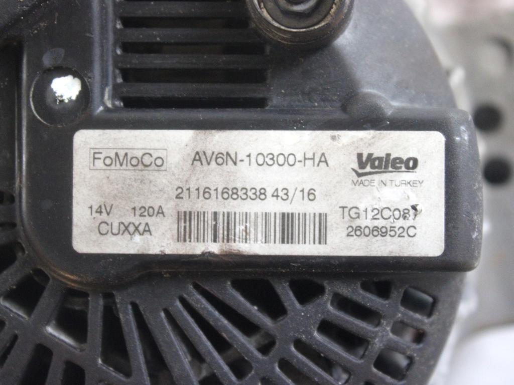 AV6N-10300-HA ALTERNATORE FORD FIESTA 1.4 G 71KW 5M 5P (2017) RICAMBIO USATO 0280158207