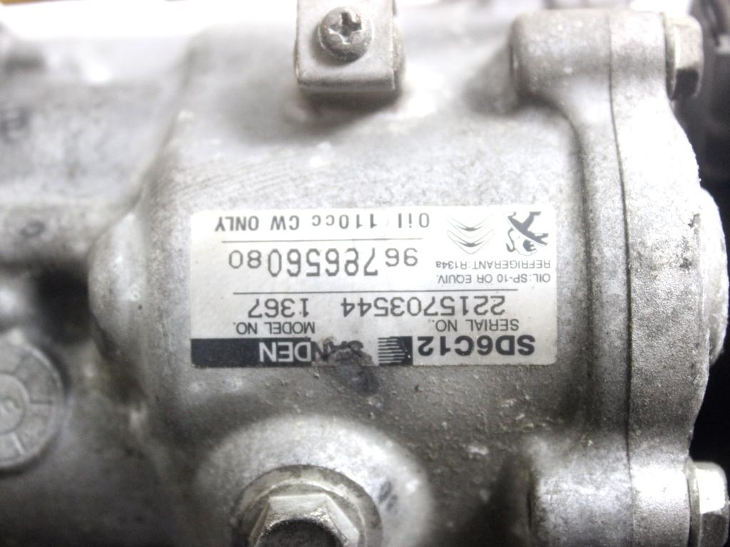 9678656080 COMPRESSORE CLIMATIZZATORE CLIMA A/C CITROEN C3 1.4 D 50KW 5M 5P (2015) RICAMBIO USATO