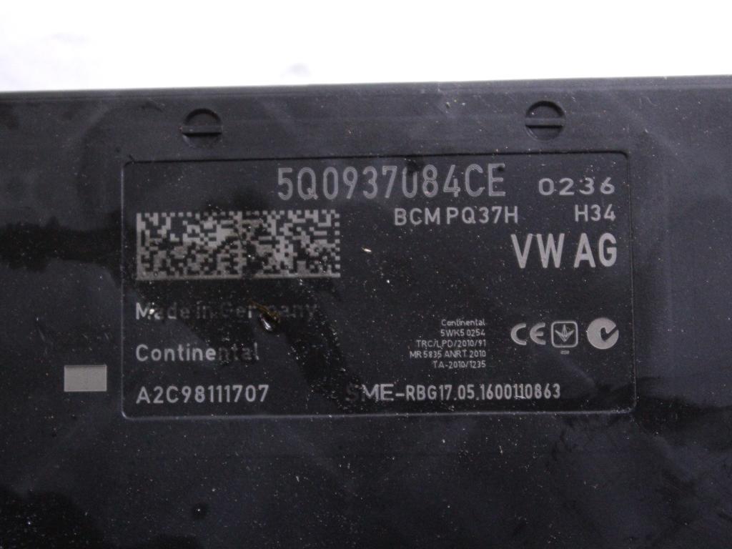 04L907309P KIT ACCENSIONE AVVIAMENTO VOLKSWAGEN TIGUAN 2.0 D 4X4 110KW 6M 5P (2016) RICAMBIO USATO CON CENTRALINA MOTORE, QUADRO STRUMENTI, BLOCCHETTI ACCENSIONE APERTURA CON CHIAVE 0281031483 1K0905851B 5Q0905865A 5Q0937084CE 5NA920751A