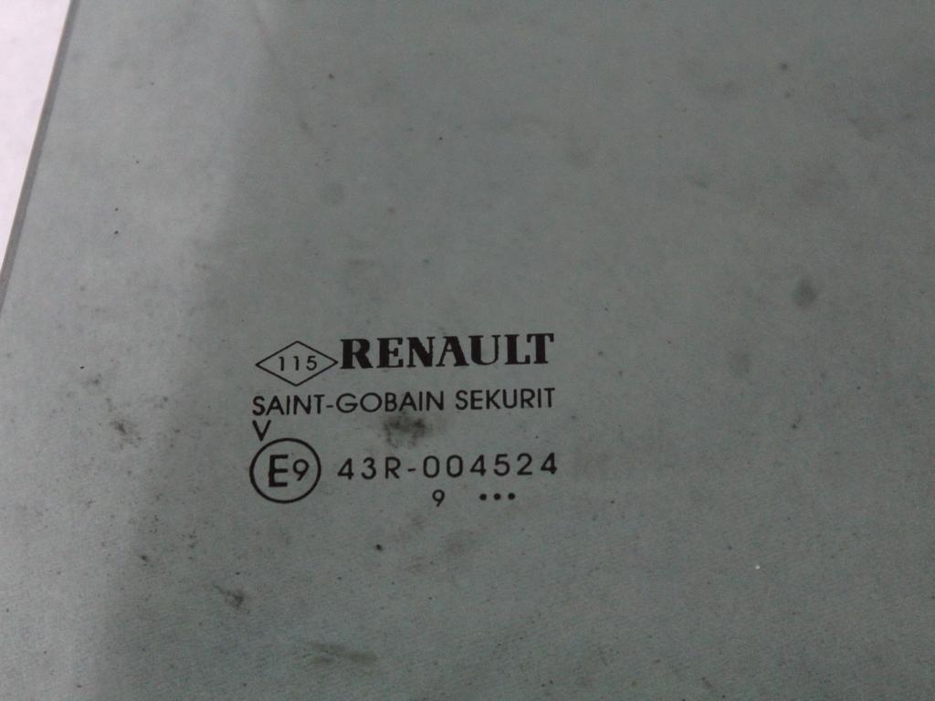 823016746R VETRO SCENDENTE PORTA POSTERIORE SINISTRA OSCURATO RENAULT KADJAR 1.7 D 4X4 110KW 6M 5P (2019) RICAMBIO USATO