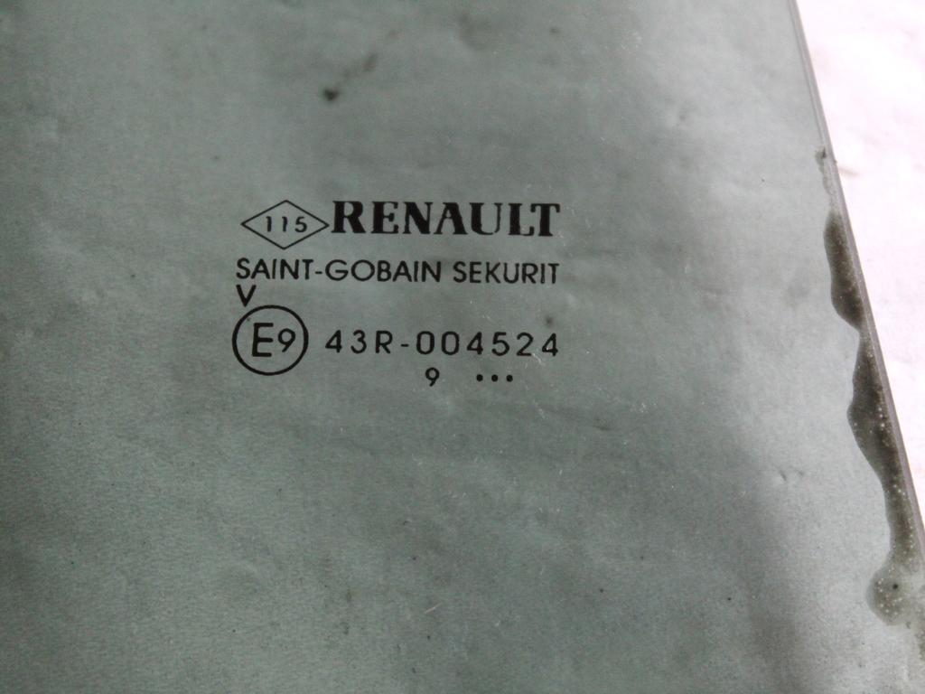 823008201R VETRO SCENDENTE PORTA POSTERIORE DESTRA OSCURATO RENAULT KADJAR 1.7 D 4X4 110KW 6M 5P (2019) RICAMBIO USATO