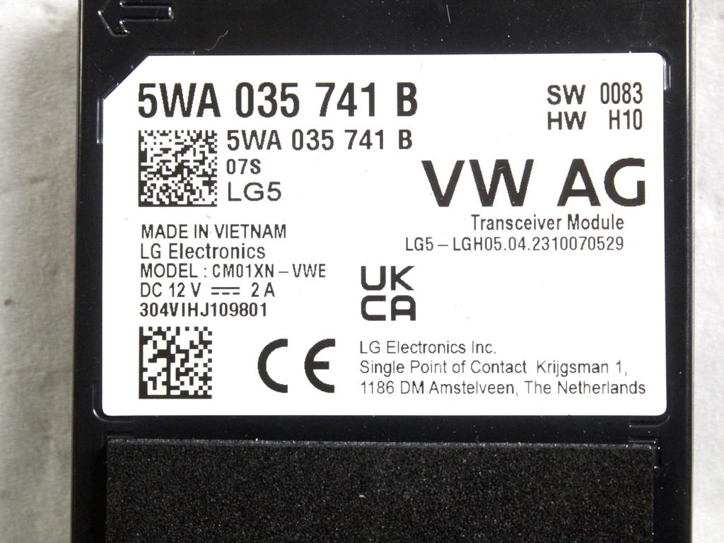 5WA035741B CENTRALINA AMPLIFICATORE ANTENNA VOLKSWAGEN GOLF 8 GTD 2.0 D 147KW 5P (2023) RICAMBIO USATO