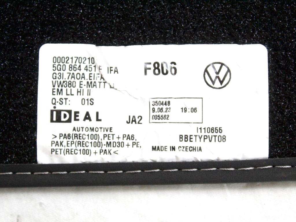 5H1858415C9GA SET TAPPETINI ANTERIORI E POSTERIORI VOLKSWAGEN GOLF 8 GTD 2.0 D 147KW 5P (2023) RICAMBIO USATO 5G1864435G 5G0864452F 5G0864451F 