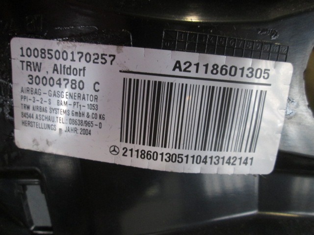 PREDAL ZA DOKUMENTE OEM N. A2118601305 ORIGINAL REZERVNI DEL MERCEDES CLASSE E W211 S211 BER/SW (03/2002 - 05/2006) DIESEL LETNIK 2004