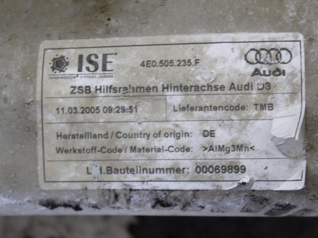 4E0505235F PONTE ASSALE POSTERIORE AUDI A8 3.0 D 171 KW 4X4 (2005) RICAMBIO USATO