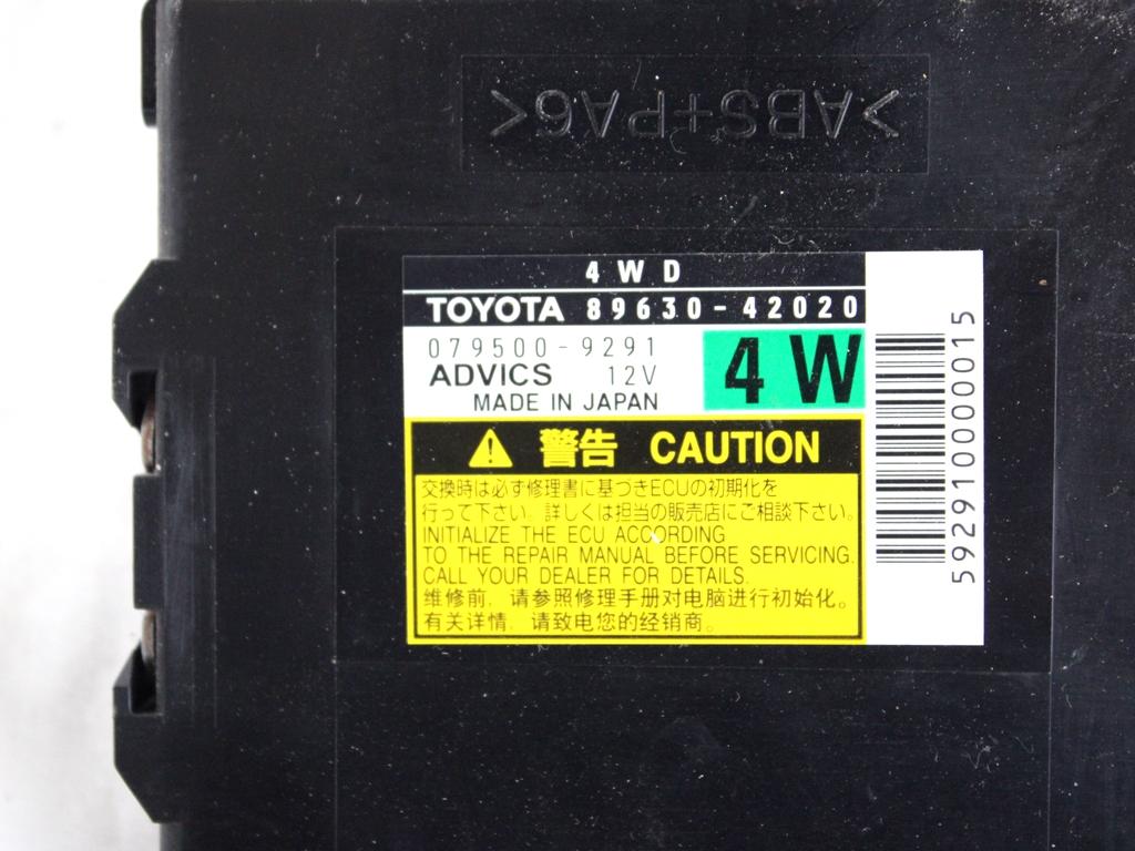 89630-42020 CENTRALINA CONTROLLO DI TRAZIONE 4X4 TOYOTA RAV4 2.2 D 4X4 100KW 6M 5P (2008) RICAMBIO USATO 