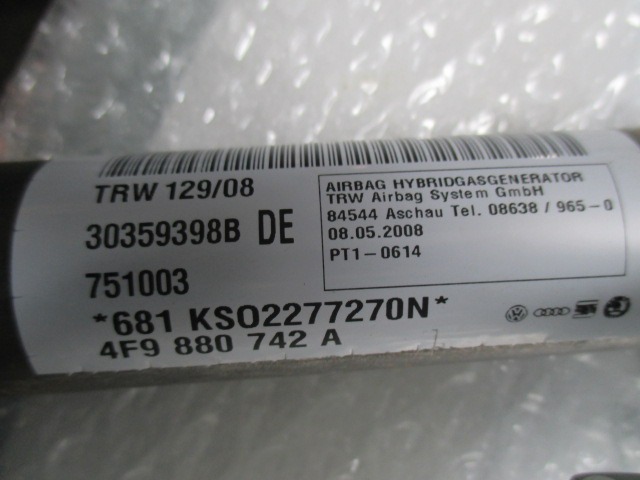 ZRACNA BLAZINA GLAVA DESNA OEM N. 4F9880742A ORIGINAL REZERVNI DEL AUDI A6 C6 R 4F2 4FH 4F5 BER/SW/ALLROAD (10/2008 - 2011) DIESEL LETNIK 2008