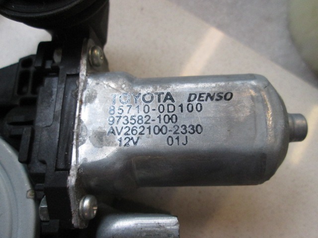 MEHANIZEM DVIGA SPREDNJIH STEKEL  OEM N. 2621002330 ORIGINAL REZERVNI DEL TOYOTA AURIS E15 MK1 (2007 - 02/2010) DIESEL LETNIK 2007